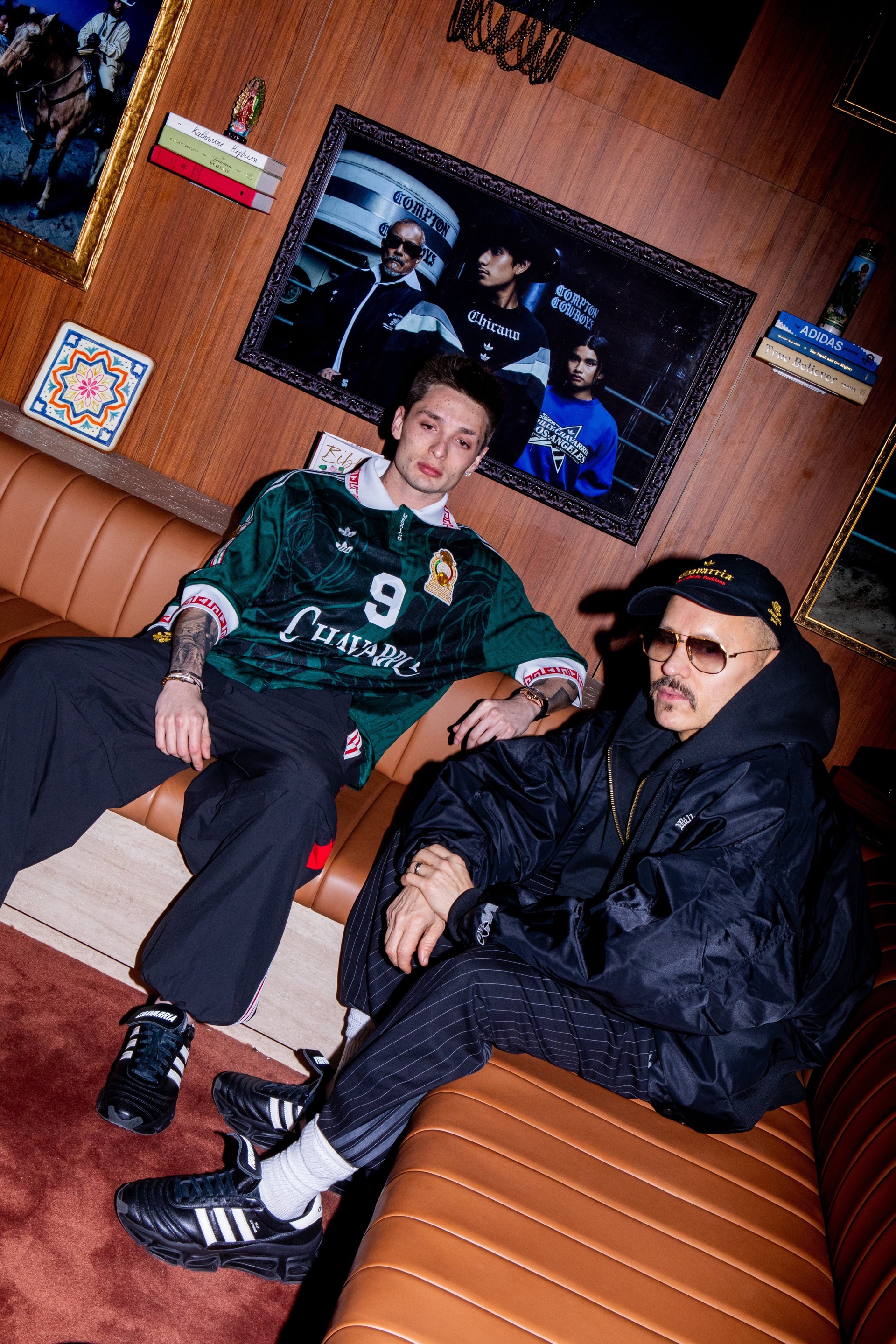 Peso Pluma and Willy Chavarria at Adidas brand event, LA